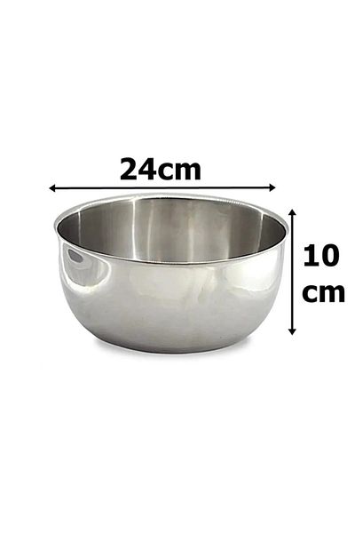 Doğuş Mutfak Stainless Steel Mixing Bowl 24cm 3.5 Liter Whisk Kneading Dough Salad Cooking Bowl