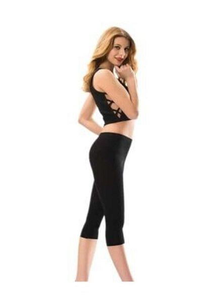 KOTA Γυναικείο κολάν Lycra Capri μαύρο κολάν κάτω από το γόνατο