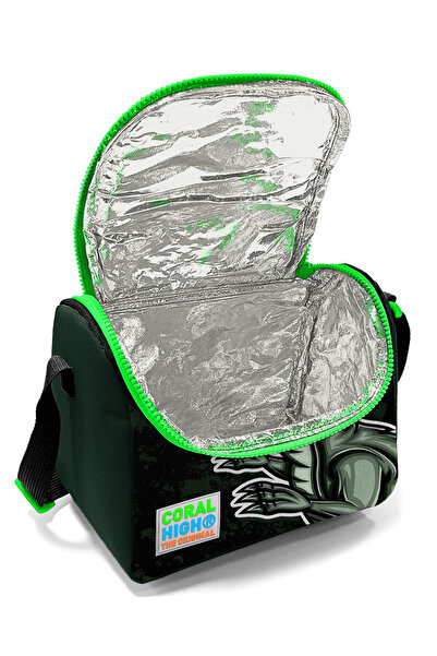 Coral High 11725 Dark Green Black Dinosaur Patterned Thermo Lunch Box