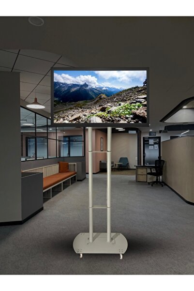 Kevega Tekerlekli Televizyon Askı Aparatı / Ünitesi Gri Renk(DEMONTE ÜRÜN)