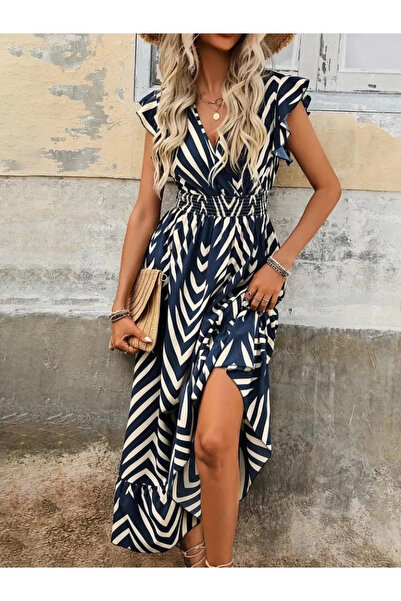 Asil Acar Home Women's Short Sleeve Double Breasted Collar Ruffle Single Jers...