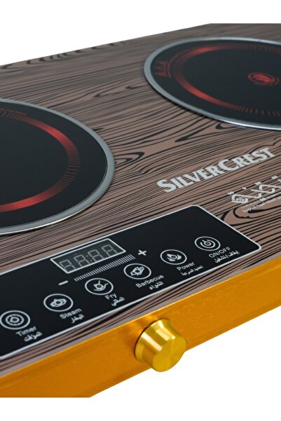 Silver Crest Electric Double Burner Hot Plate - 3500W, Infrared Heating, LED Display, Multi-Cooking Modes