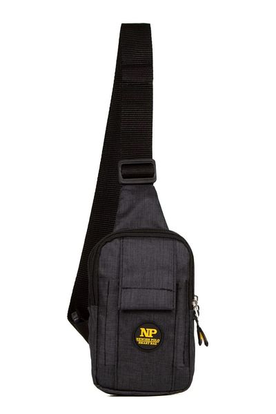Newish Unisex Black Linen Fabric Crossbody Shoulder and Waist Bag Daily Bag with Phone Compartment