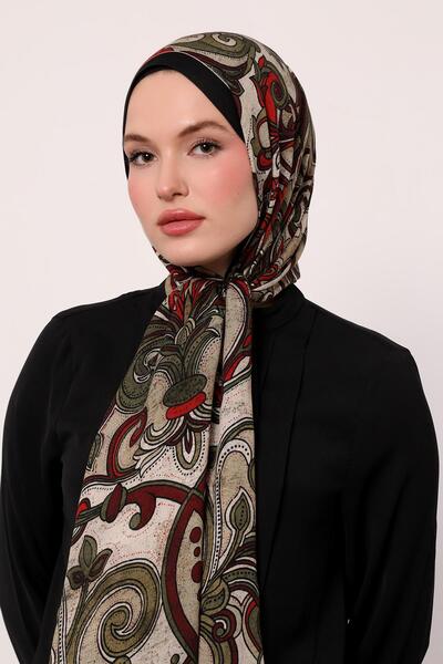 LuvenSara Patterned Silk Shawl |   Burgundy