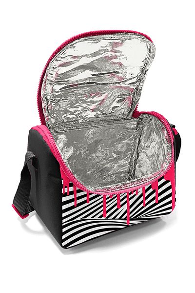 Coral High 22778 Kids Pink Black White Patterned Thermo Lunch Bag