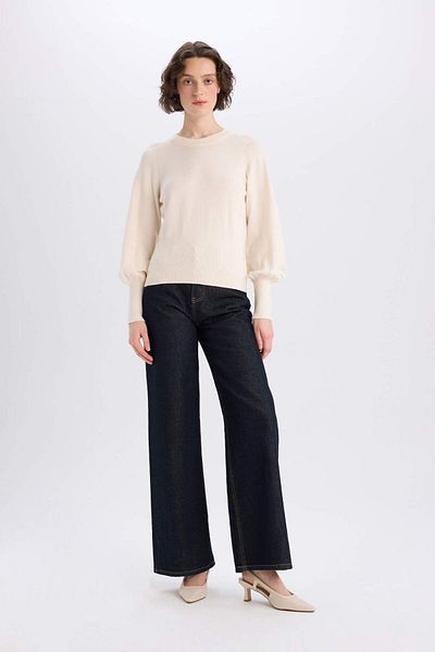 DeFacto Regular Fit Crew Neck Basic Plain Knitwear Sweater F0542Ax24Cw