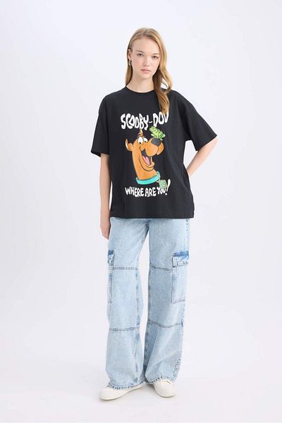 DeFacto Tricou cu mânecă scurtă cu mânecă scurtă cu imprimeu în spate Scooby Doo D9106AX25SM