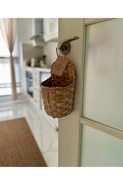 AFRALYAHOME Wicker Bohemian Basket Newspaper Rack Accessory Decor Book Door Ornament Decorative Gift Modern Authentic Model
