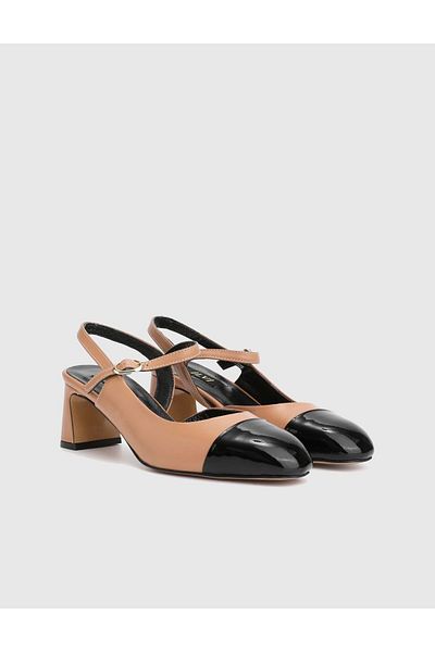 İLVİ Fresno Patent Leather Women's Black Heeled Sandals