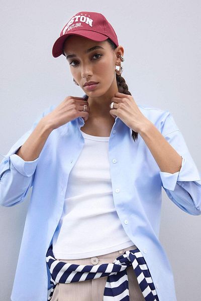 DeFacto Cămașă oversize Wide Fit Basic drept Oxford cu mânecă lungă C4597ax25sp