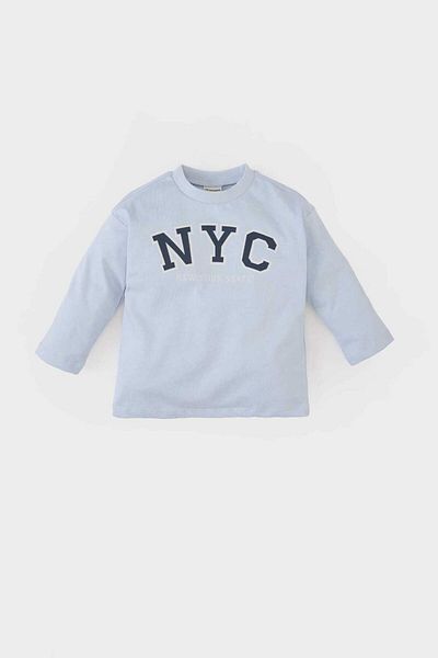 DeFacto Baby Boy Crew Neck Printed Long Sleeve T-Shirt E5300A525Sp