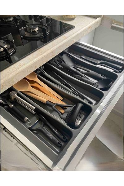 almital mobilya aksesuarları furniture accessories Organizator gri cu 5 compartimente - 65x49 cm, tăiere gratuită