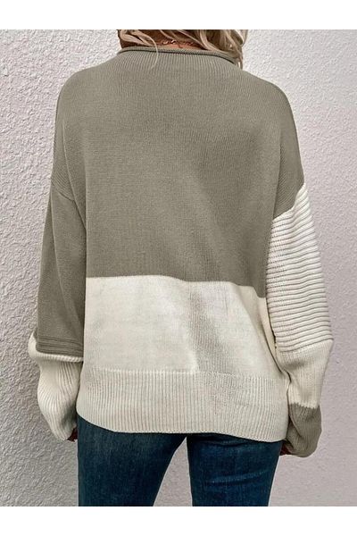 modamtn    Women's Long Sleeve Block Print Knitwear Blouse