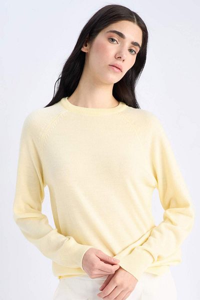 DeFacto Pulover de tricotaj simplu de bază Relax Fit Crew Neck I6913AZ24WN