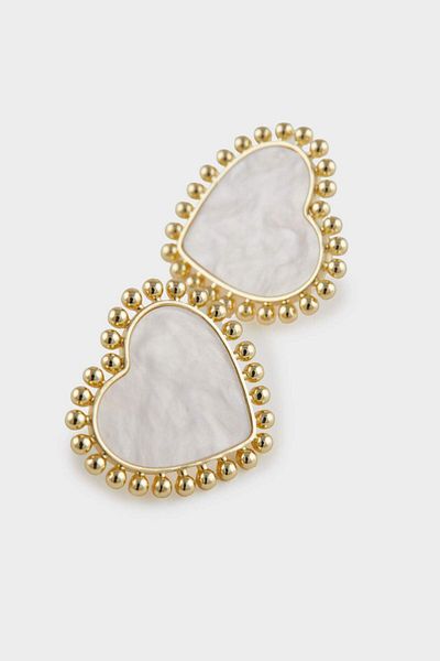 DeFacto Women's Heart Detailed Gold Earrings E3984Axns