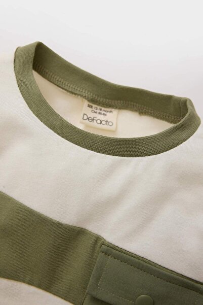 DeFacto Erkek Bebek 2li Takım Renk Bloklu Sweatshirt Eşofman Altı B9266A525SP