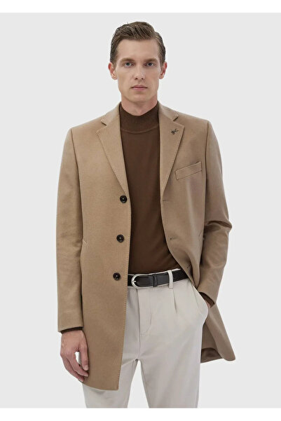 Ramsey Deve Tüyü Regular Fit Kelebek Yaka Klasik Dokuma Palto
