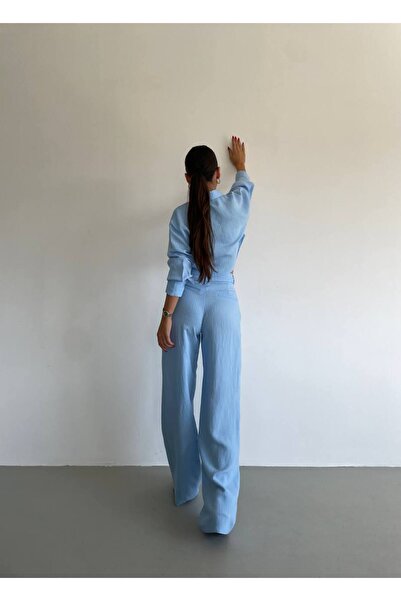 ossons Costum cu pantaloni cămașă în dungi