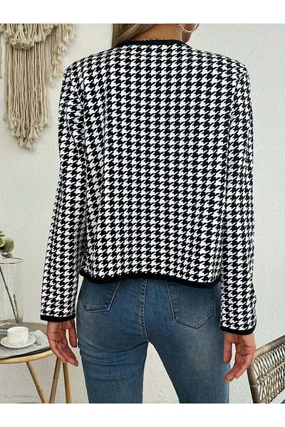 modamtn Women's Long Sleeve Houndstooth Print Raised Diving Jacket