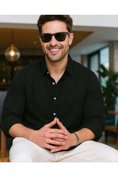 modamtn Men's long sleeve regular sofia linen shirt