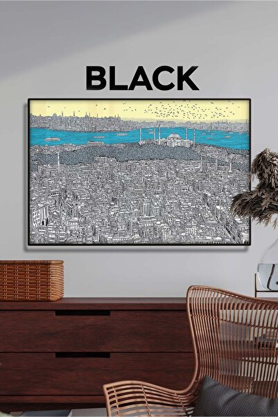 bds art sanatı evinize taşır İstanbul Boğazı Eskiz LED Işıklı Cam Tablo