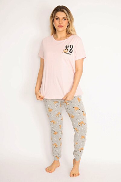 Şans Női nagy méretű színes kismama nadrág blúz pizsama szett 65n35198