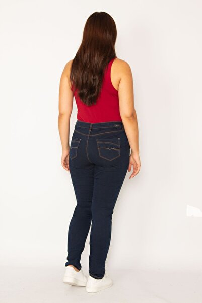 Şans Tekstil Women's Navy Blue 5 Pocket Skinny Jeans 26a34217