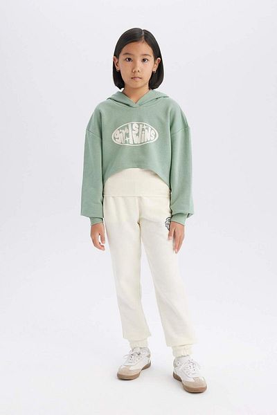DeFacto Pantaloni de sport Jogger imprimați pentru fete - Picior cu talie elastică E1791a825sp