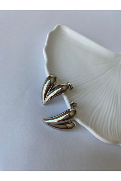 marsel aksesuar Xuping Heart Brooch Silver Earrings