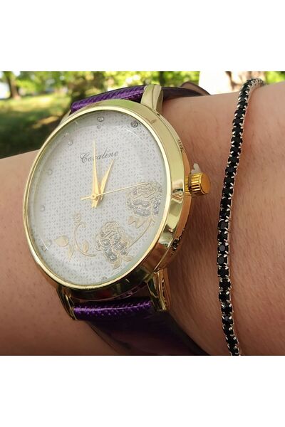 OEM Elegant Women's Watch with Included Bracelet - Purple