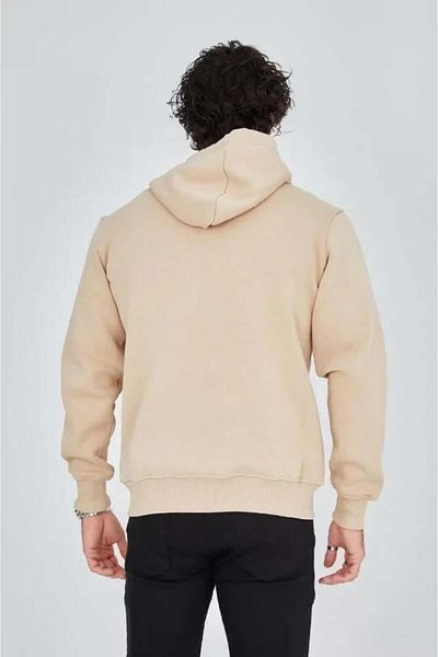 modamtn    Men's Hooded Printed Zippered Cardigan - Beige