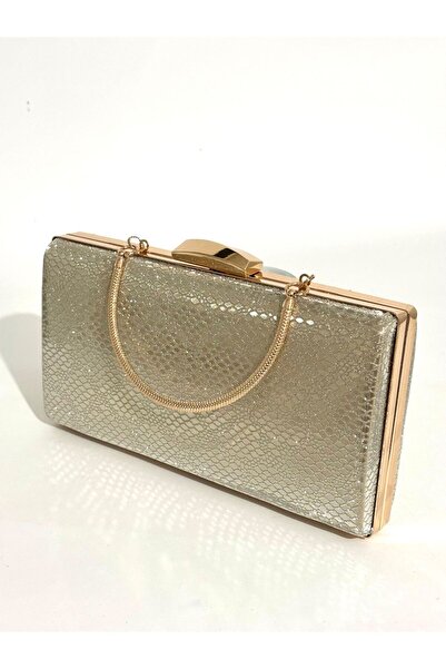 NAZART Women's Snake Gold Gold Evening Dress Clutch Chain Strap Hand Wedding Engagement Night Shoulder Bag