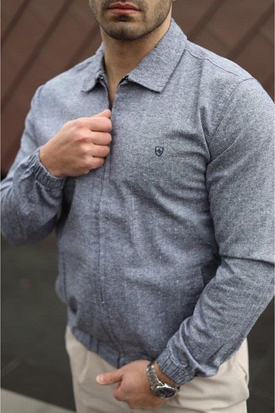 modamtn Men's Cotton Linen Fabric Jacket