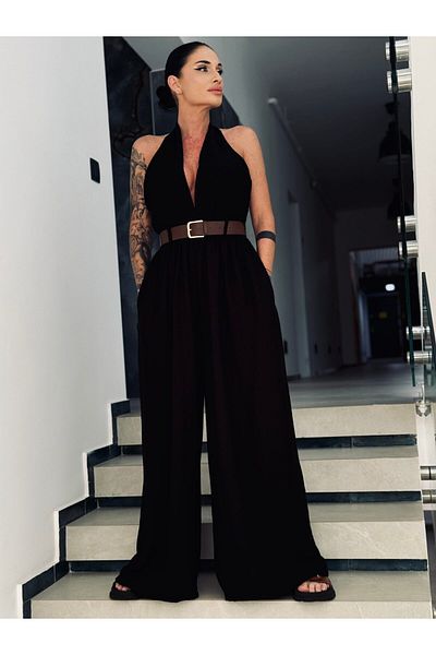 Zatara Fashion Salopeta Elya Neagra din Vascoza – Eleganta si Confort