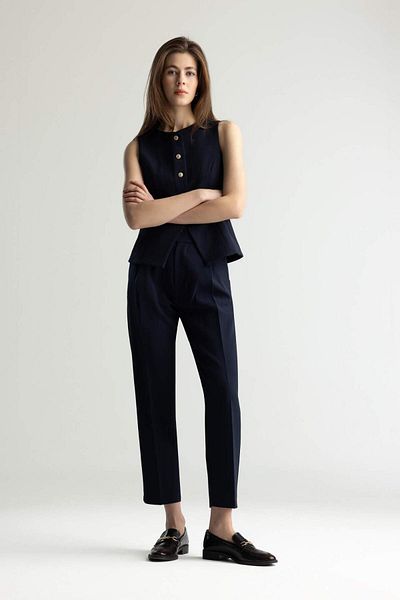 DeFacto Carrot Fit Double Pocket High Waist Straight Leg Pants E6292Ax25Sp