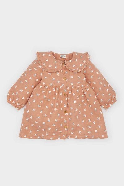 DeFacto Rochie de muselina cu maneca lunga florala fetita D9571A525SP
