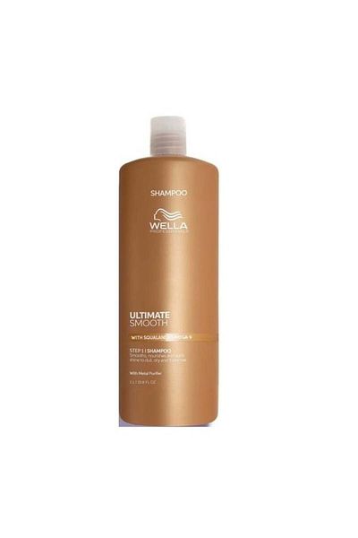 Wella Professionals Șampon Wella Ultimate Smooth 1000ml – Îngrijire hidratantă cu squalan și Omega 9 pentru păr uscat și tern