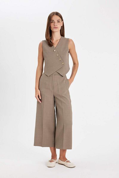 DeFacto Culotte Double Pocket High Waist Straight Leg Pants