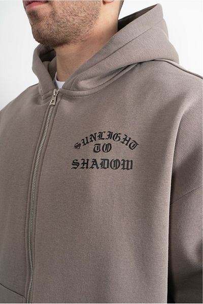 UKHWD SUPPLY Stone Color Sunlight to Shadow Zip Hoodie Men's Jacket