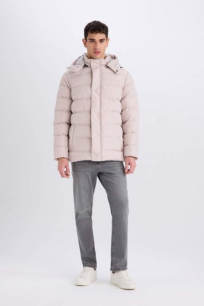DeFacto Regular Fit Hooded down Jacket with Zipper Snap Closure Pocket E7286Ax24Wn