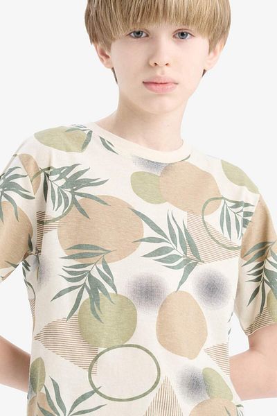 DeFacto Boy's Crew Neck Print Short Sleeve T-Shirt D9289A825Sm