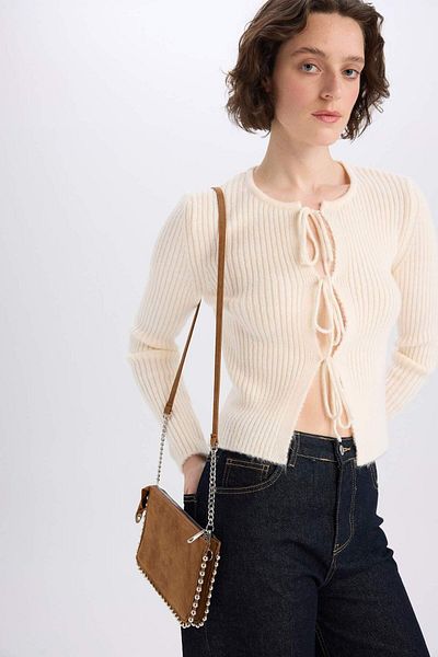 DeFacto Women's Staple Detailed Leopard Patterned Faux Leather Crossbody Bag E0716Axns