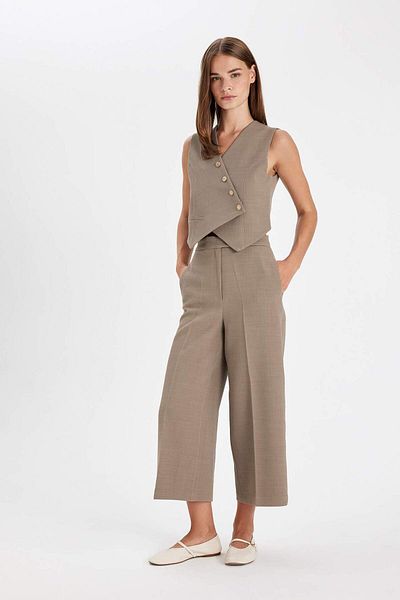 DeFacto Culotte Double Pocket High Waist Straight Leg Pants