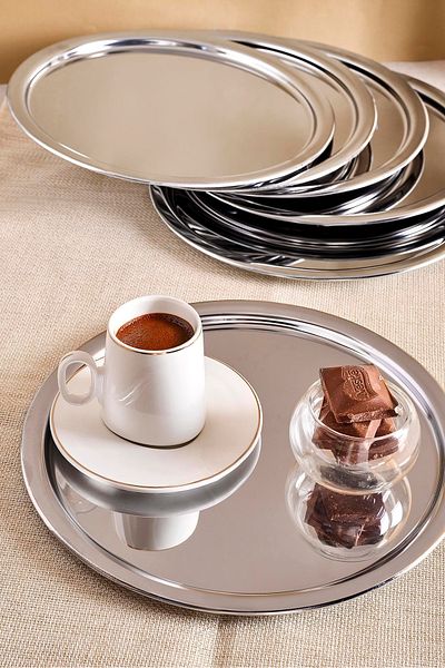 Perotti Stain 6-Piece Stainless Steel 23X23Cm Coffee Serving Presentation Tray