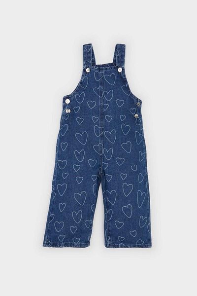 DeFacto Бебешки дънков гащеризон Salopet Heart Print E0450A525Sp