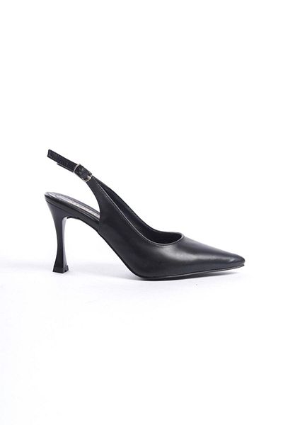 Mubiano MBHRN950-S Pantofi cu toc înalt negri și stiletto pentru femei cu spatele deschis