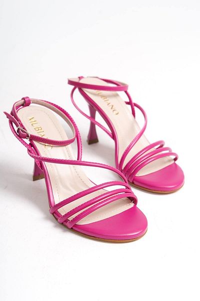 Mubiano Mbhrn520-Fs Women's Open Back High Fuchsia Heeled Sandals