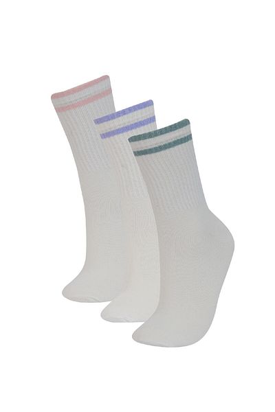 DeFacto Șosete lungi din bumbac, confortabile, elastice, 3 piese, E2057AXNS