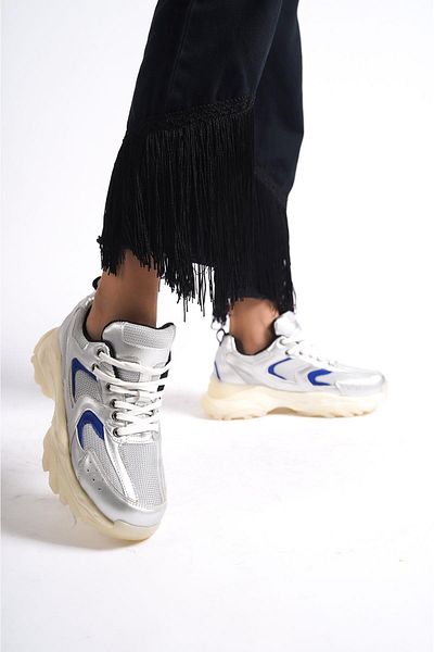 Mubiano 266-Gmsm Silver/Blue Women's Sports Shoes & Sneakers