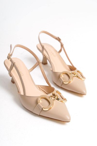 Mubiano Collection Mubiano Genuine Leather Collection Women's Heeled Stiletto & Shoes Nude -Mcbrg5793-N